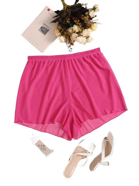 

plus plain cover up shorts m0mg#, Black