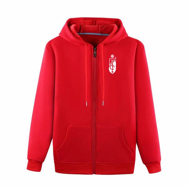 

men's granada cf 2019 full-zip travel jacket 2019 2020 granada cf cotton sweater soccer training jacket tracksuit granada cf 206k, Black;red