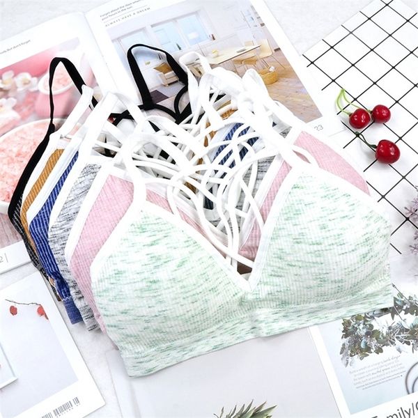 

sports bra yoga running gym fitness sports bra active cotton sports wear for women yoga wear wire stretch bra t200601, White