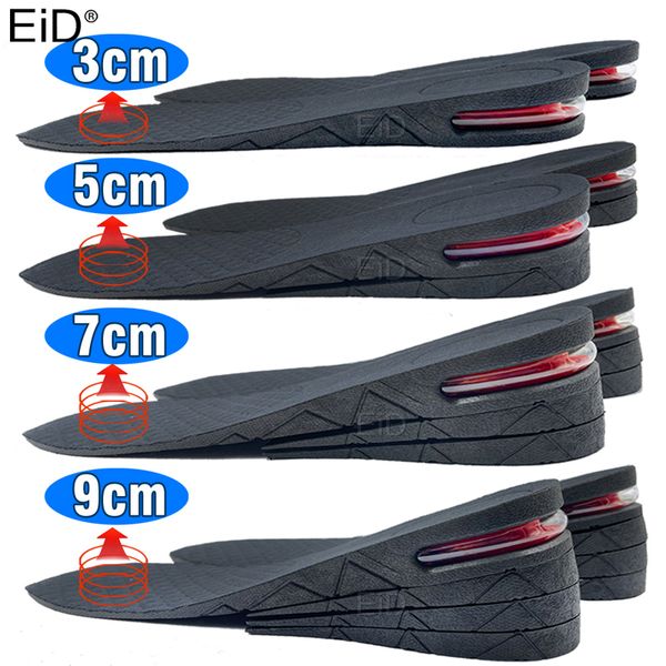 

eid 3 9cm height increase insole cushion lift adjustable cut shoe heel insert taller shockarch support absorbant foot pad 220610, White;pink