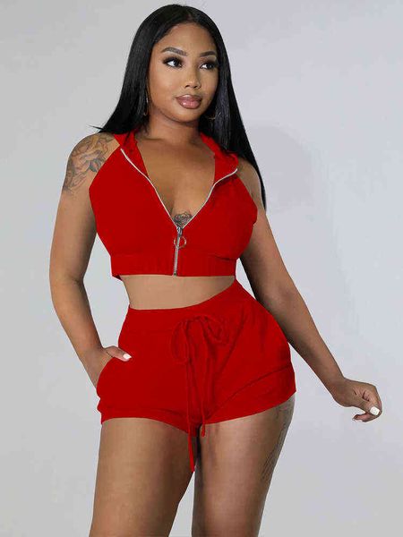 

active sportswear two piece suits female tracksuits 2022 y2k hooded collar backless sweatshirt and drawstring waist biker shorts, White