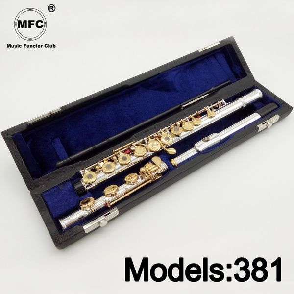 

music fancier club flute 381 engraving hand carved keys gold plating flutes b leg open holes 17 gold keys