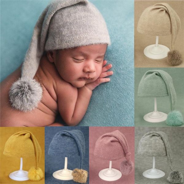 

newborn pgraphy props knit fur ball hat baby p studio cap beanie, Yellow