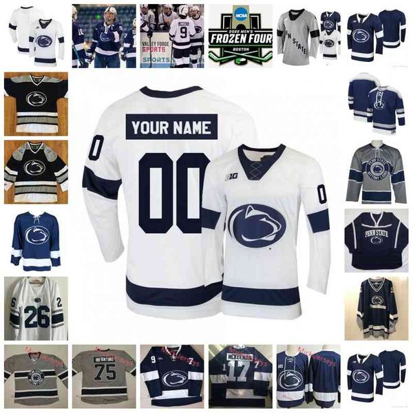 

xflsp 2022 college frozen four penn state nittany lions hockey jersey alex limoges aarne talvitie 4 kris myllari liam folkes rare mclane tyl, Black