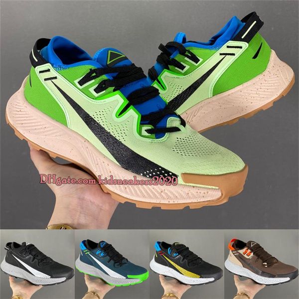 

zoomx pegasus trail 2 running shoes fashion black dark smoke grey sulfur teal green barely volt mens womens casual tennis sports t2618