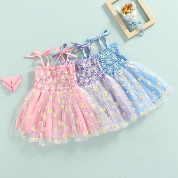 Mädchenkleider Mababy 6m-4Y Kleinkind Kleinkind Kind Mädchen Kleid Blumendruck Tüll Tutu Party Geburtstag Urlaub für Sommer Kostüm D01Girl's