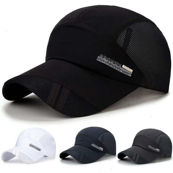 Homens de verão Mulheres Rápida Capinho de beisebol de seco ao ar livre Mesh Sun Visor Chapéus colorido Snapback Papai Hat Gorras Casquette