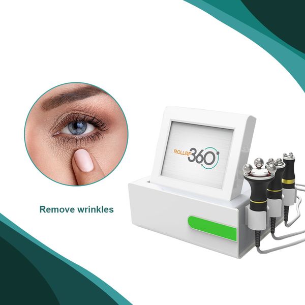 

360 degree rotate automatic rolling rf massager beauty machine for whole body double chin face neck lifting fat burning radio frequency weig