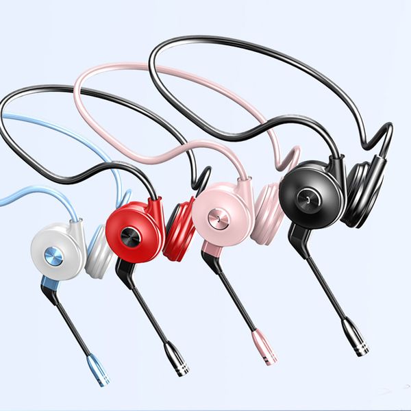 Cuffie di vendita calde M1 Conduzione ossea Gancio per l'orecchio con archetto da collo Cuffie da gioco sportive stereo wireless con microfono staccabile