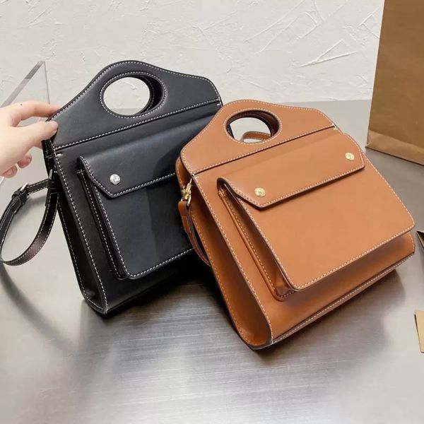 

messenger bag handbag crossbody purse postman shoulder bags genuine leather classic letter printed front pocket handle totes detchable adjus, Black;red