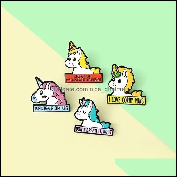 

pinsbrooches jewelry horse cartoon animal believe enamel brooches pin for women fashion dress coat shirt demin metal funny brooch pi dhsnx, Gray