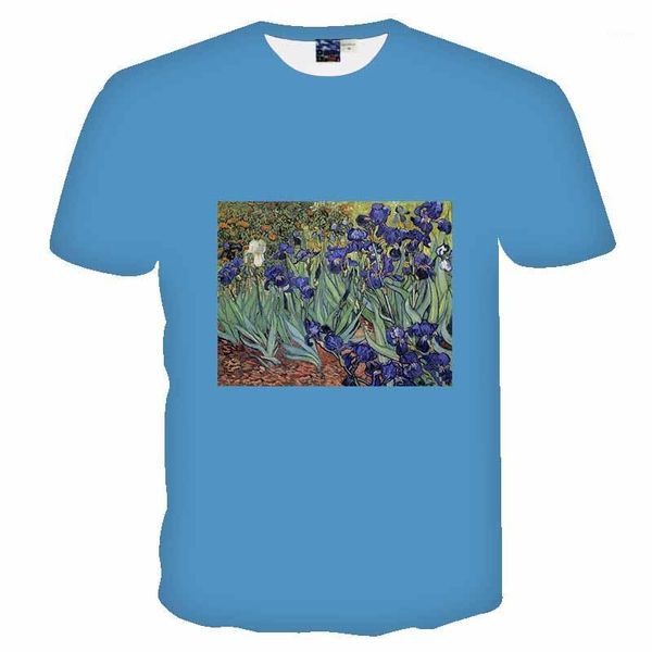 Camisetas masculinas 2022 Pintura mundialmente famosa impressão 3D Verão PLUSTE TAMANHA T-SHIRT Trendência personalizada Arte Camisa de mangas curtas