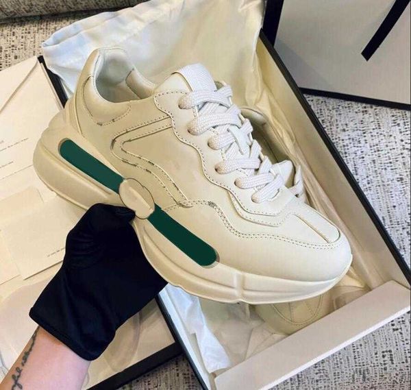 

shoes designer rhyton sneakers beige men trainers vintage luxury chaussures ladies shoe designers sneaker with box size 35-46