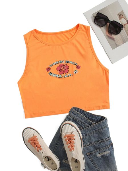 

plus floral & letter graphic tank p0ha#, Black