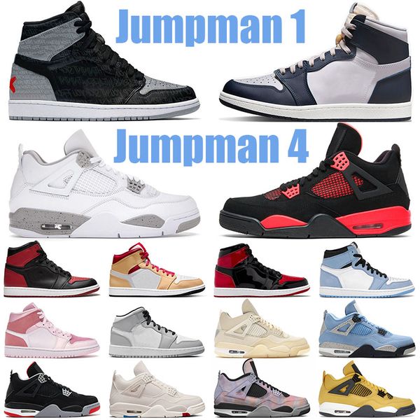 

2022 jumpman 1 men basketball shoes rebellionaire designer women trainers 1s georgetown bred patent 4s red thunder white oreo jumpman 4 canv