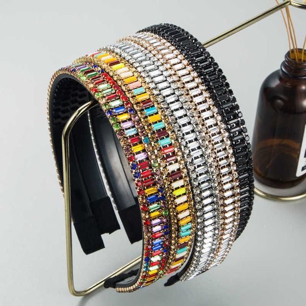 

heming hair hoop korean shampoo hoop shiny glass drill fine edge toothed anti-skid hair pressing accessories, Silver