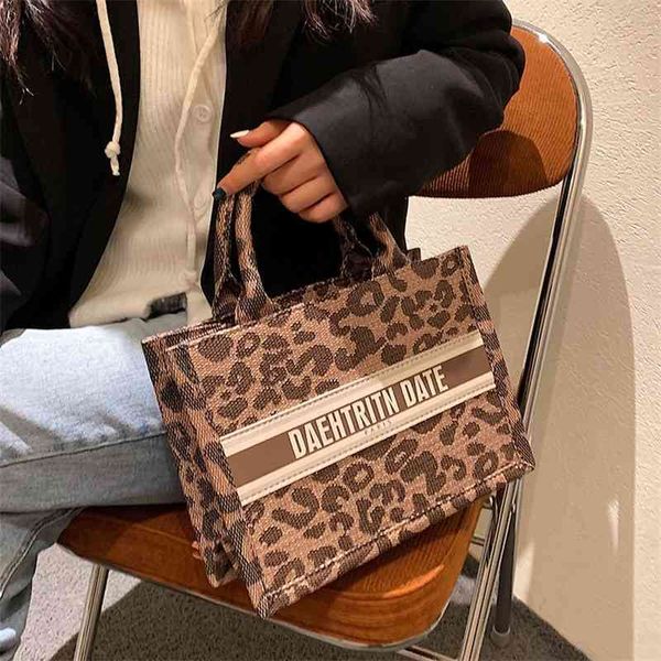 

leopard print mother and son small square bag portable fashion trend simple large capacity hand-held leisure bucket bag