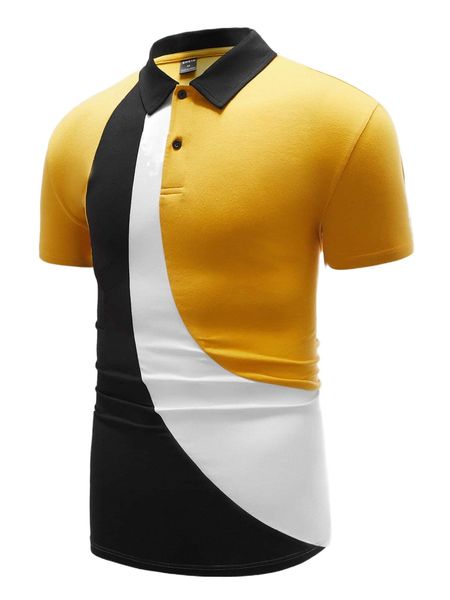 

men color block polo shirt v3od#, White;black