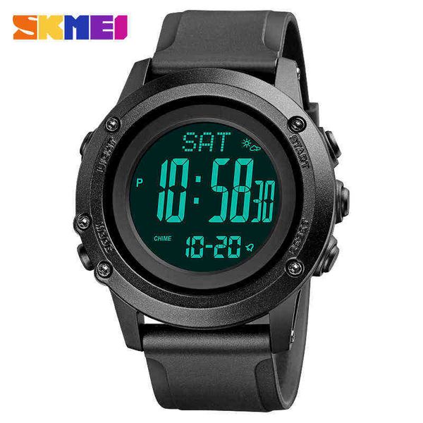 

skmei 2022 new military sport men es pedometer altimeter thermometer digital clock male wrist relogio masculino 1793 y220707, Slivery;brown