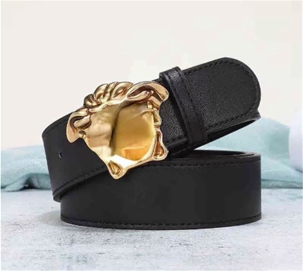 

shop men's smooth buckle belt medusa young beauty head cow leather pants men brand mens designer belts luxury for women, Black;brown