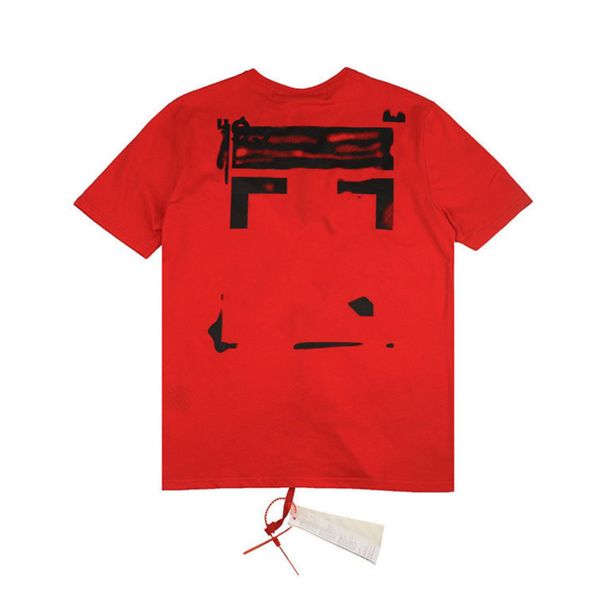 

brand fashion classic mens t shirts loose offs cotton men women t-shirt designers short sleeve letter oil paint tees black white shirt eur, White;black
