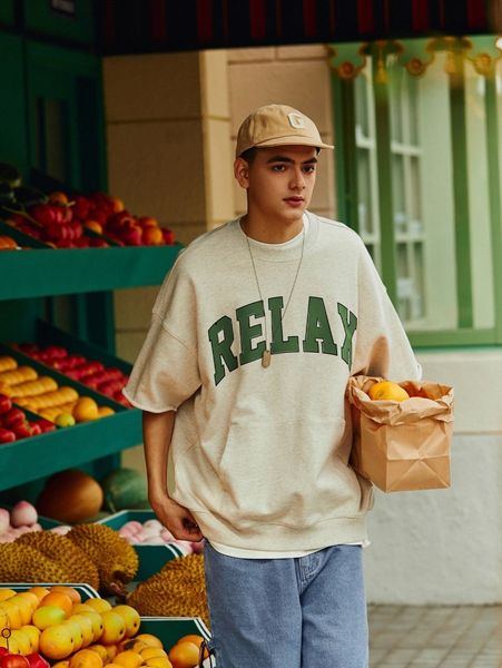 

men letter graphic drop shoulder tee m1sg#, White;black