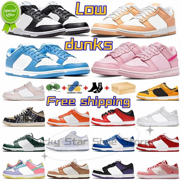 

with box casual shoes dunks sb triple pink panda designer men women low sneakers white black unc green sail grey fog syracuse michigan mens