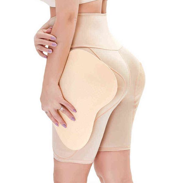 Alto cintura cintura treinador corpo corpo slim calças de barriga falsificador bunda bunda lifter almofadas de quadril coxa de controle shapewear para as mulheres y220411