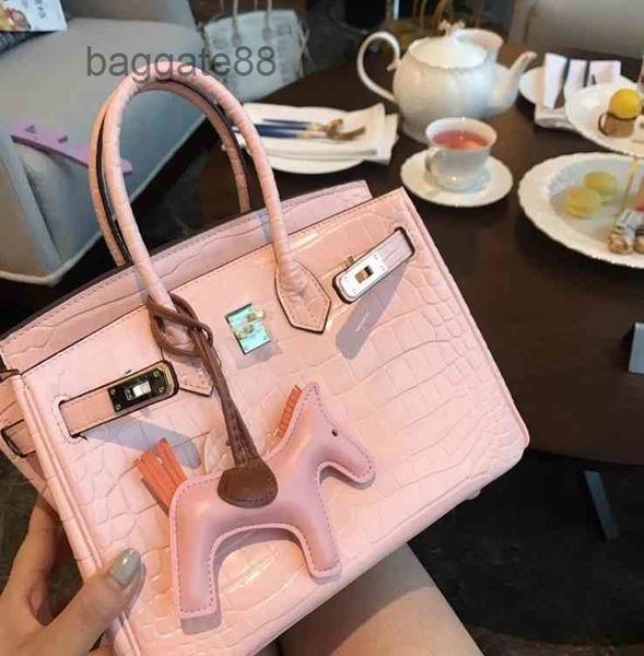 

birkins handbags designer handbags website hands paul official hermee women's 2022 leather crocodile pattern bag single shoulder messen