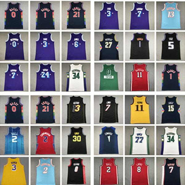 

2022 sell basketball antetokounmpo embiid #6 lamelo ball lillard dirk nowitzki booker wade towns tatum city jerseys #6 #30, Black;red