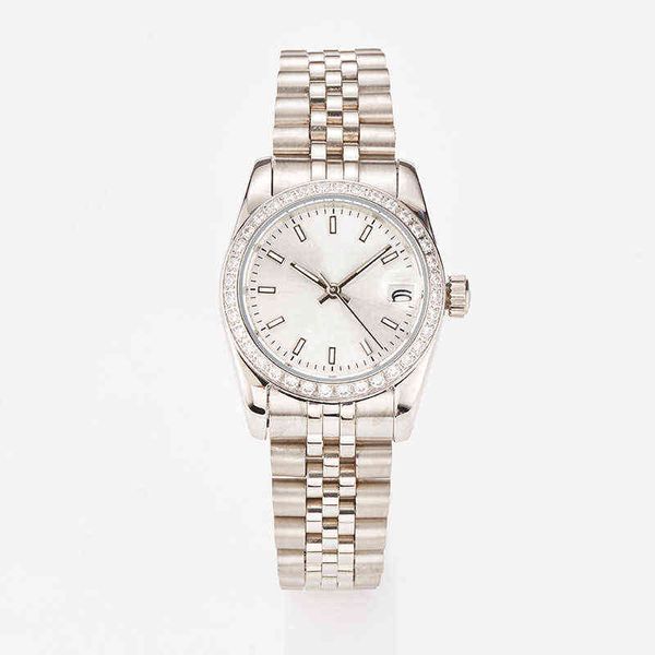 

huiya06 41mm u1 inch automatic mechanical watch diamond bezel stainless steel ladies waterproof ultra luminous sports watch montre de luxe, Slivery;brown
