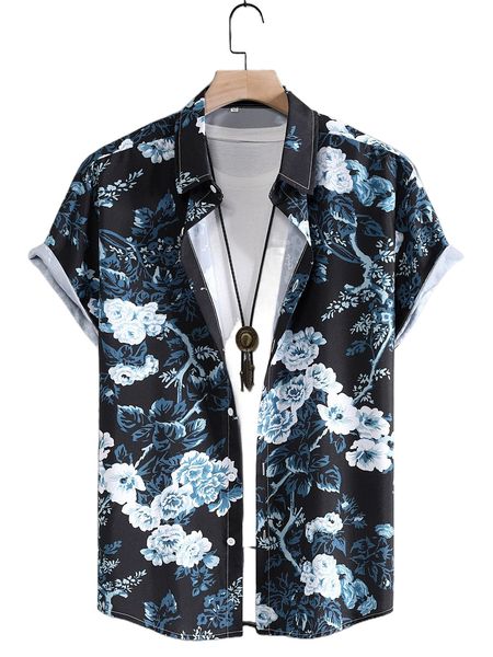 

men random floral print shirt without tee i4lz#, White;black