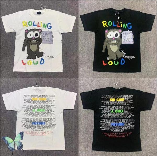 

men women tie dye tees t-shirt 22ss paint cartoon graffiti short sleeve t-shirts, Black;brown