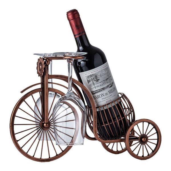 Rack de vinho vintage pendurado garrafa de vidro de cota barracket exibição de suporte de carro de carro Botellero vino decoração 220509