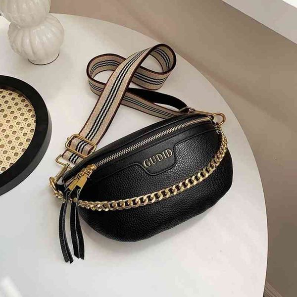 

factory direct wholesale leather chest messenger soft leather one shoulder 2022 new ins fashion women's waist bag