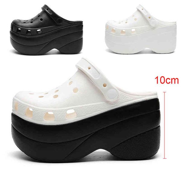 

sandals super high 10cm summer women slippers platform outdoor clogs thick street beach flip flops garden shoes 03gv, Black