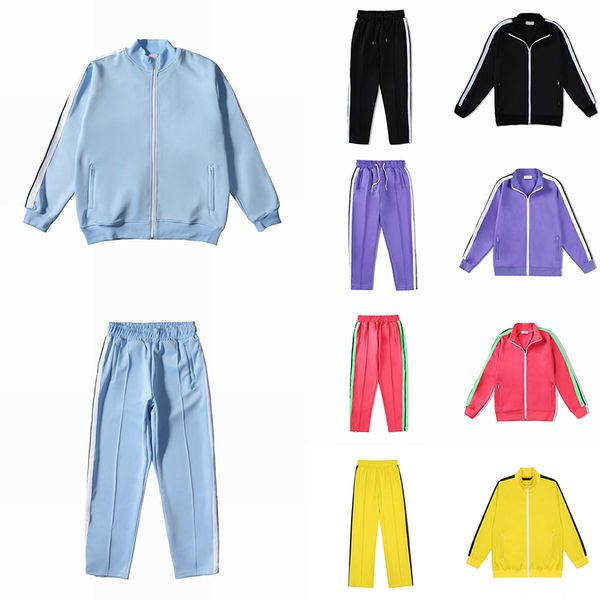 

2023 mens womens pants sports pant high design tracksuits suits loose coats jackets hoodies sweatpants rainbow drawstring zipper trousers ca, Black