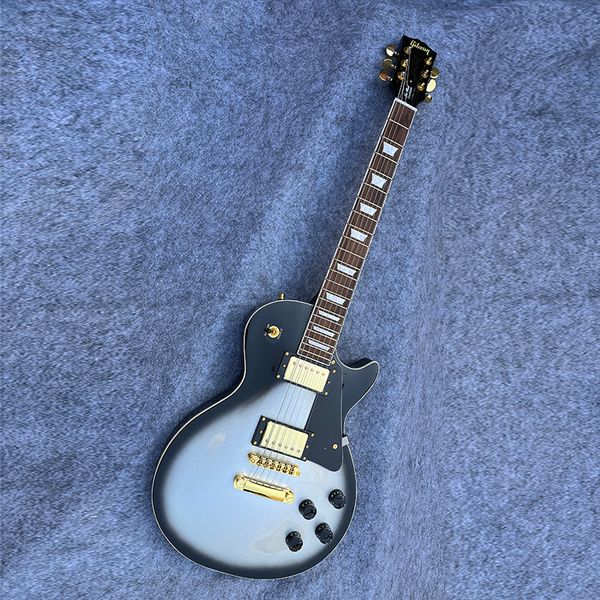 

classic , lp electric guitar, silver powder bright surface, performance level, delivery to home