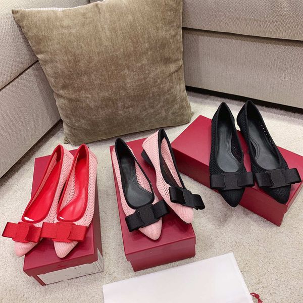 

2022 new shoes foreign trade silk bow pointed toe pumps real satin mid-heel thick-heeled women's shoes, Black
