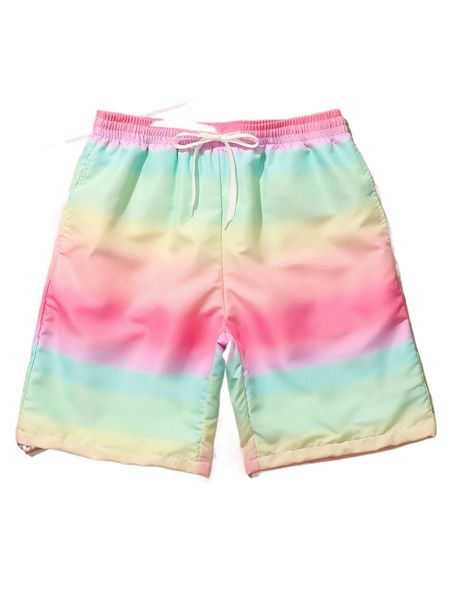 

men ombre print swim trunks 11sj#, White;black