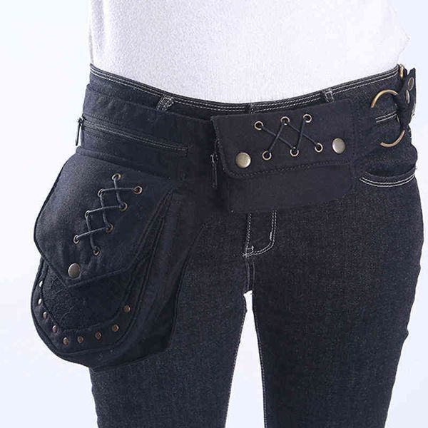 Butt Taschen Frauen Vintage Fanny Pack Taktische Multifunktionale Fotografie Taille Taschen Für Männer Neue Hip-Hop Böhmischen Stil Bein Tasche j220705