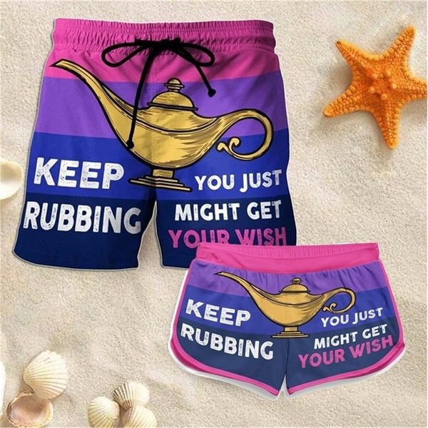 

couple matching shorts aladdins lamp 3d printedfashion men women casual shorts for couple outfit beach shorts w220617, White;black