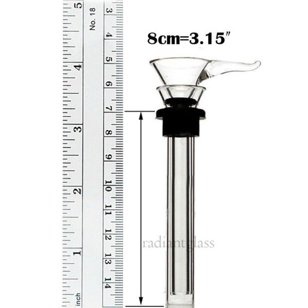 Funil de haste deslizante de vidro soprado à mão com alça fabricação barata tigela de vidro vaso bong downstem para tubo de água bong de vidro