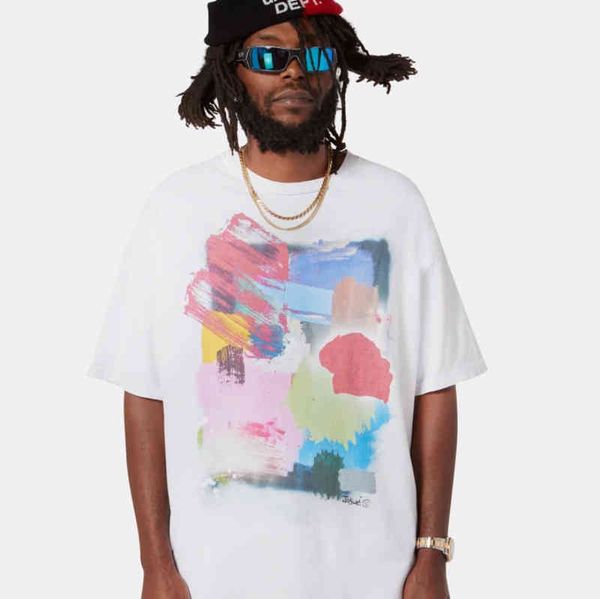 

shirt shirts designer 2022 t gallerydept mens fashion gd niche high street wash graffiti print loose short sleeve t-shirt men, White;black