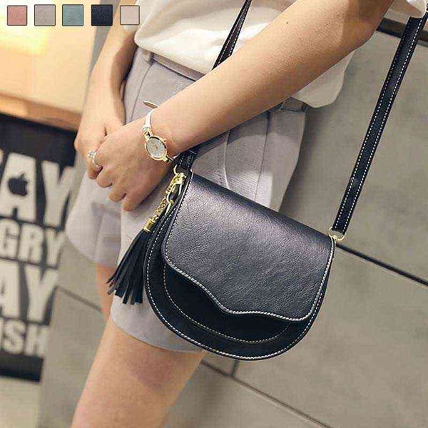 

fashion women mini messenger bag cute simple pu leather crossbody shoulder bag small tassel carteras mujer de hombro g220524
