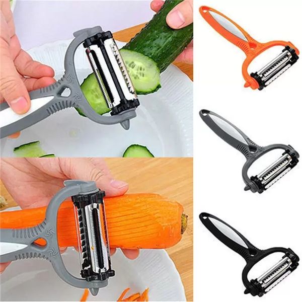 Çok fonksiyonlu 360 Derece Döner Sebze Araçları Soyucu Lahana Grater Patates Dilimleme Kesici Meyve Bıçağı Mutfak Gadget Havuç Patates Açacağı