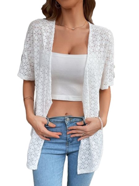 

open front drop shoulder coat m6wj#, Black