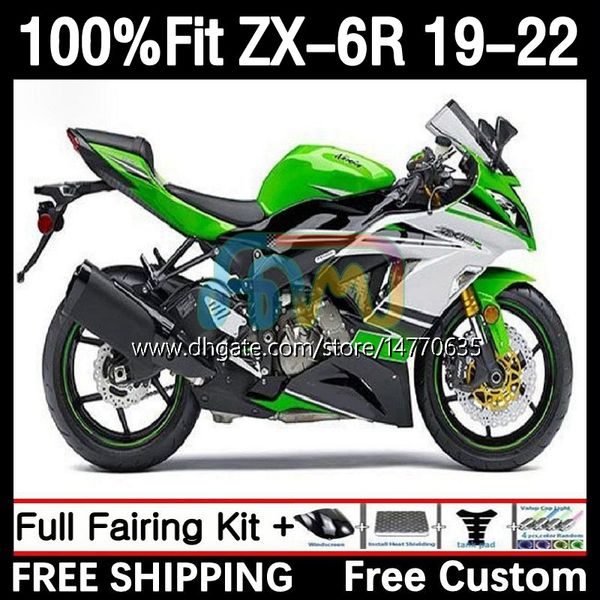 Spritzgusskörper für KAWASAKI NINJA ZX 636 600CC ZX636 19-22 Karosserie 6DH.0 ZX 6R ZX-6R ZX6R 19 20 21 22 Rahmen ZX-636 2019 2020 2021 2022 OEM-Verkleidungsset Fabrikgrün