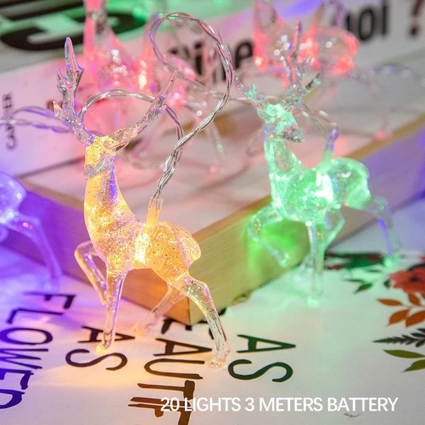 Strisce String Light Renna Simpatico cervo Atmosfera Lanterna Colore Decorazione camera da letto Festa di compleanno Festival Ornamenti regaloLED LEDLED