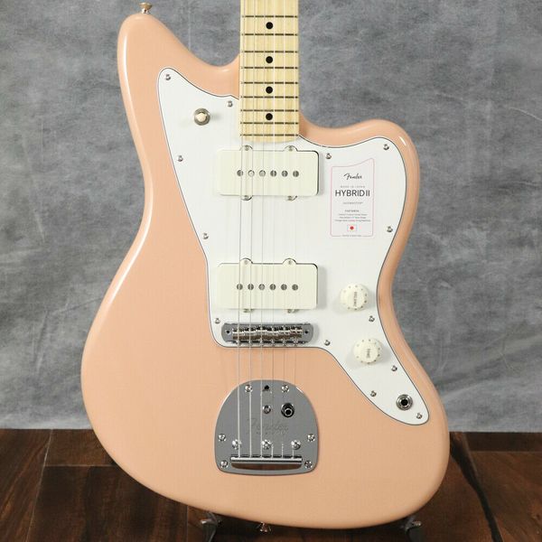 2022 Koleksiyonu MIJ Hybrid II Jazzmaster Flamingo Pembe Elektro Gitar